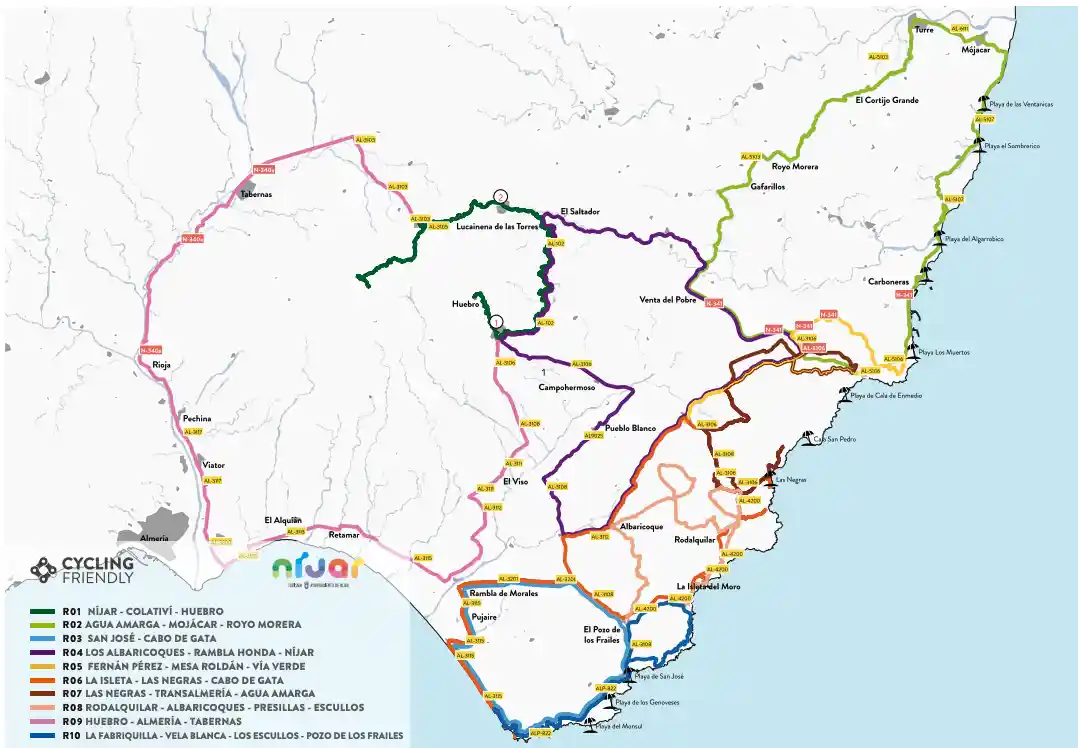 Mapa Cicloturismo Níjar